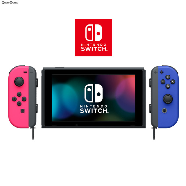 [Switch](本体)マイニンテンドーストア限定 Nintendo Switch(有機ELモデル) ニンテンドースイッチ カスタマイズ Joy-Con(L) ネオンピンク/(R) ブルー Joy-Conストラップ ブラック(HEG-S-KAYAA)