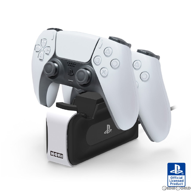 [PS5]DualSense(デュアルセンス) ワイヤレスコントローラー専用 充電スタンドダブル for PlayStation5(プレイステーション5) ソニーライセンス商品 HORI(SPF-012)