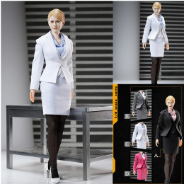 [FIG]POP-X23-C 1/6 オフィスレディ ビジネススーツ セット C ホワイト ドール用衣装 ポップトイズ