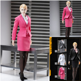 [FIG]POP-X23-D 1/6 オフィスレディ ビジネススーツ セット D ピンク ドール用衣装 ポップトイズ