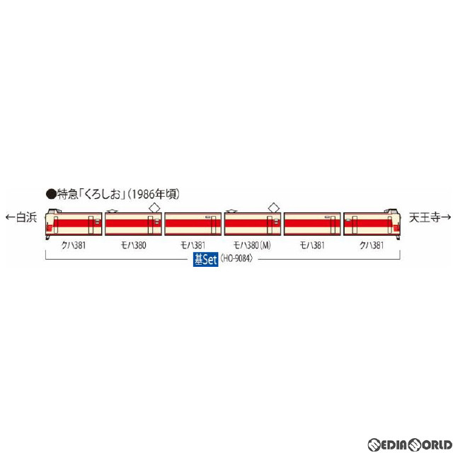 [RWM]HO-9084 国鉄 381系特急電車(クハ381-100) 基本6両セット(動力付き) Nゲージ 鉄道模型 TOMIX(トミックス)