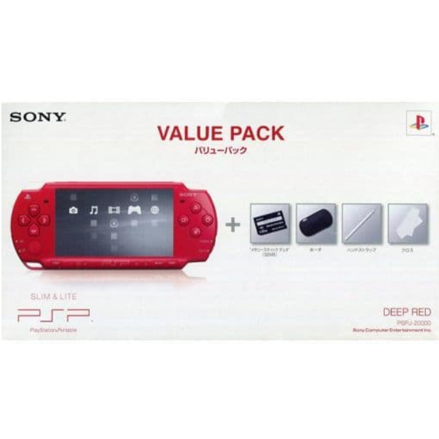 [PSP](本体)プレイステーション・ポータブル Deep Red(ディープ・レッド)(PSP-2000DR) バリューパック(PSPJ-20000)