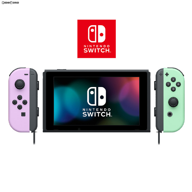[Switch](本体)(未使用)マイニンテンドーストア限定 Nintendo Switch(有機ELモデル)(ニンテンドースイッチ) カスタマイズ Joy-Con(L) パステルパープル/(R) パステルグリーン Joy-Conストラップ ブラック(HEG-S-KAYAA)