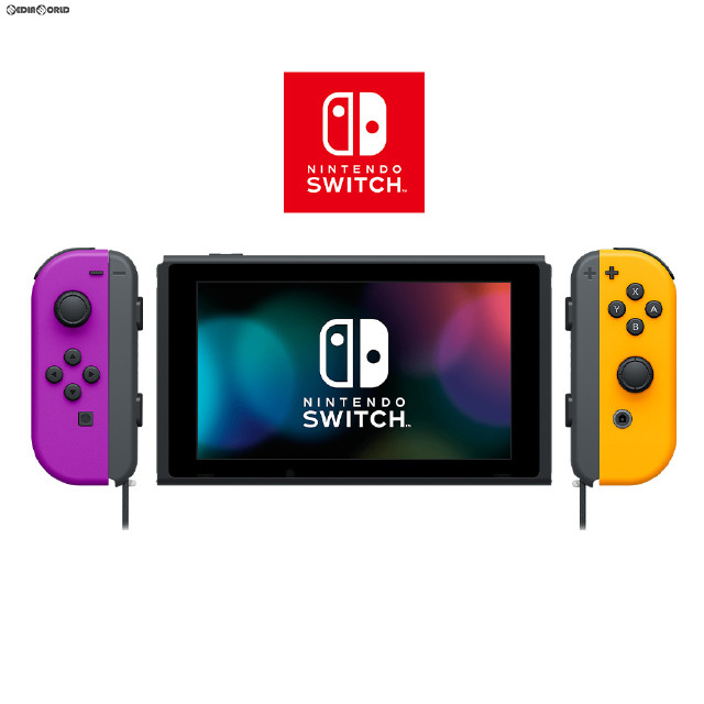 [Switch] (本体) マイニンテンドーストア限定 (新型)Nintendo Switch(ニンテンドースイッチ) カスタマイズ Joy-Con(L) ネオンパープル/(R) ネオンオレンジ Joy-Conストラップ ブラック(HAD-S-KAYAA)