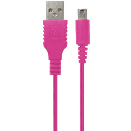 [OPT]3DS・3DSLL用USB充電ロングケーブル3m　ピンク　サイバーガジェット