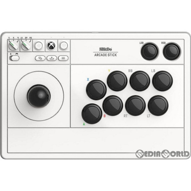 [XboxX/S]8BitDo Arcade Stick(8ビットドゥ アーケードスティック) for Xbox ホワイト マイクロソフトライセンス商品 サイバーガジェット(CY-8BDASX-WH)