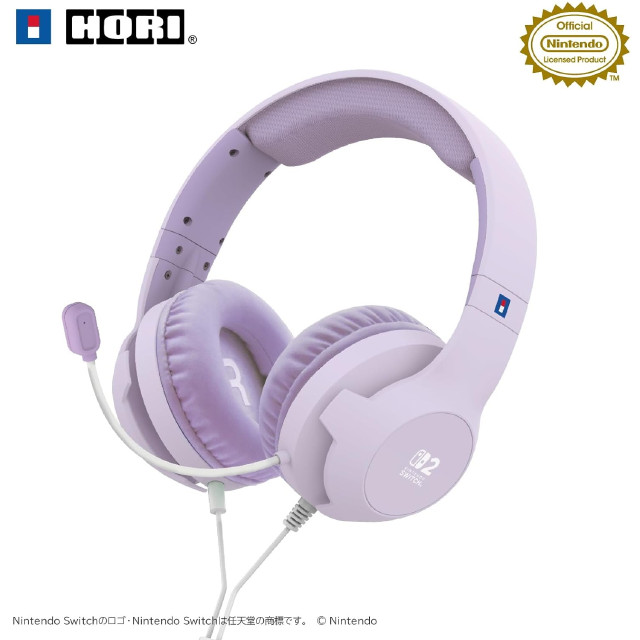 [Switch2] ホリゲーミングヘッドセット スタンダード for Nintendo Switch 2(ニンテンドースイッチ2) パステルパープル 任天堂ライセンス商品 HORI(NSX-111)