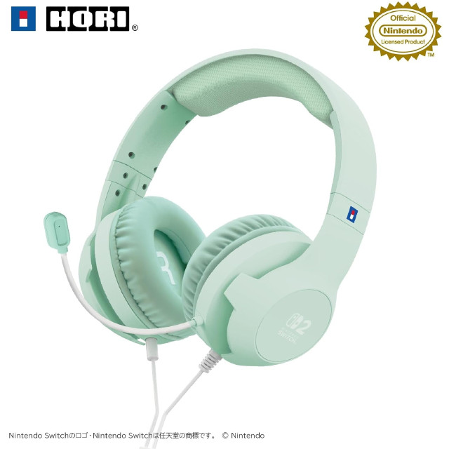[Switch2] ホリゲーミングヘッドセット スタンダード for Nintendo Switch 2(ニンテンドースイッチ2) パステルグリーン 任天堂ライセンス商品 HORI(NSX-112)