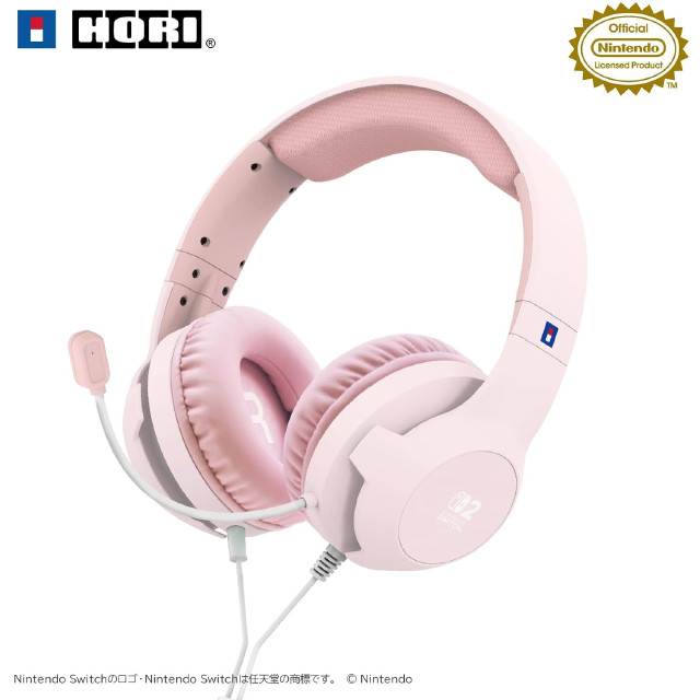 [Switch2] ホリゲーミングヘッドセット スタンダード for Nintendo Switch 2(ニンテンドースイッチ2) パステルピンク 任天堂ライセンス商品 HORI(NSX-113)