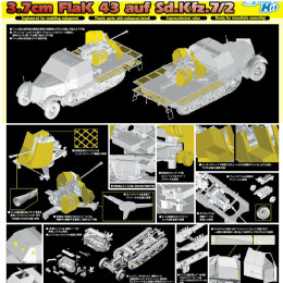 [PTM]CH6553 1/35 ドイツSd.Kfz.7/2 装甲8tハーフトラック 3.7cm対空機関砲FlaK43搭載型 サイバーホビー