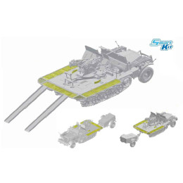 [PTM]1/35 WW.II ドイツSd.Kfz.10/4 1tハーフトラック 2cm対空機関砲Flak30搭載型弾薬トレーラー付(スマートキット) サイバーホビー