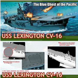 [PTM]CH7051 1/700 WW.II アメリカ海軍 航空母艦U.S.S.レキシントンCV-16 プラモデル サイバーホビー