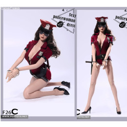 [FIG]1/6 セクシー ポリスウーマン セット レッド ドール用衣装(POP-F26C) ポップトイズ