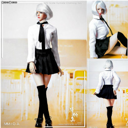 [FIG]1/6 女性用 セクシー コスチューム セット 女子高生 制服 セット ブラック ドール用衣装(MM10-A) マンモデル