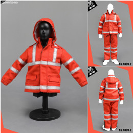 [DOL]1/6 アウトフィット ワーキングレインスーツ セット レッド ドール用衣装(A009-2) タイドゾーン