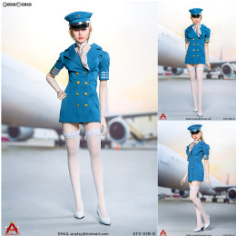 [DOL]1/6 女性用 セクシー フィメール フライアテンダント スーツ セット ブルー ドール用衣装(ATX038-D) ACプレイ