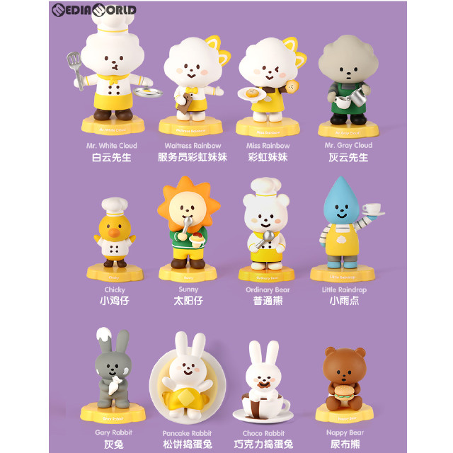 [FIG] (BOX)POPMART × FLUFFY HOUSE MR. WHITE CLOUD(ミスターホワイトクラウド) ミニシリーズ3 フラッフィーカフェ フィギュア(12個) POP MART(ポップマート)