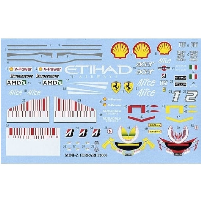 [PTM]1/27 F2008 2008 ミニッツレーサー 248F1 対応デカール [MZ0001] MZDECALS プラモデル