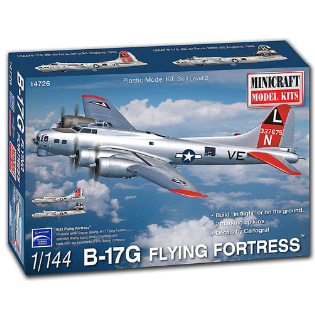 [PTM]1/144 WW.II アメリカ陸軍航空軍 B-17G フライングフォートレス 第8空軍 [MC14726] ミニクラフト プラモデル