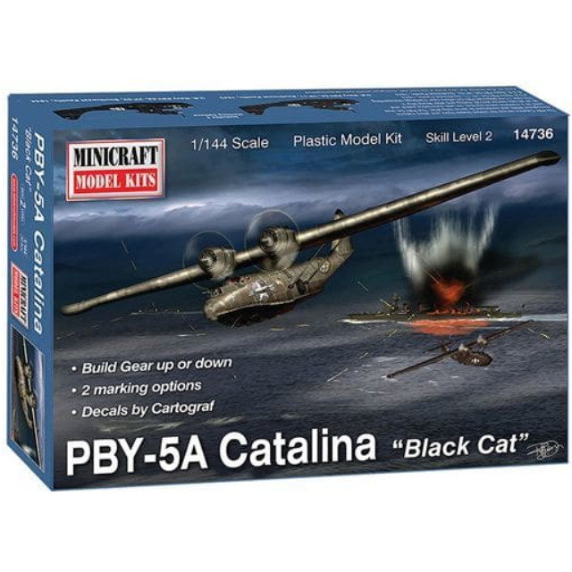 [PTM]1/144 アメリカ海軍飛行艇 BY-5A カタリナ ブラックキャット [MC14736] ミニクラフト プラモデル