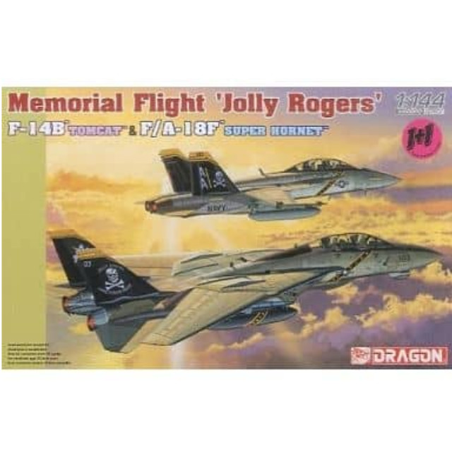 [PTM]1/144 Memorial Fight Jolly Rogers F-14B TOMCAT&F/A-18F SUPER HORNET 2機セット 「WARBIRDシリーズ」 [4591] ドラゴン(DRAGON) プラモデル
