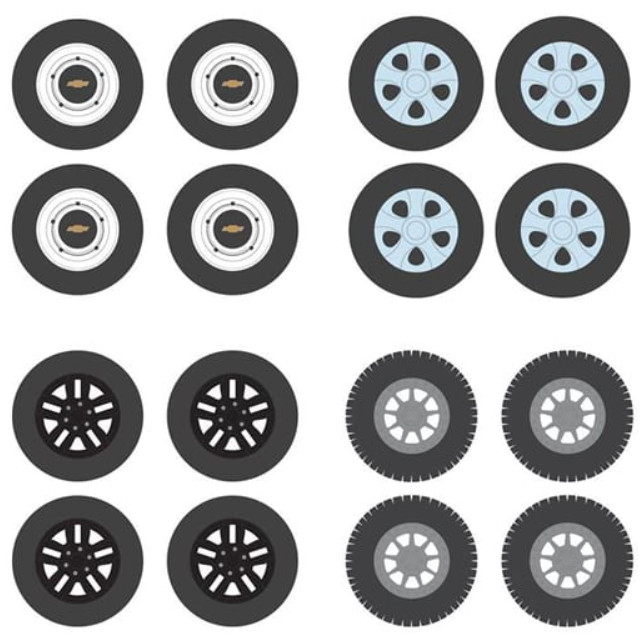 [PTM]1/64 Auto Body Shop - Wheel & Tire Packs Series 2 - Chevrolet Trucks ディティールアップパーツ [16030A] GREENLIGHT(グリーンライト) プラモデル