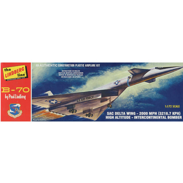 [PTM]1/172 アメリカ空軍 B-70 爆撃機ヴァルキリー [HL413] リンドバーグ(LINDBERG) プラモデル