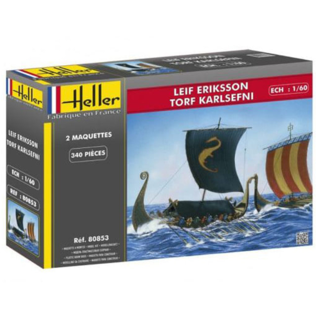 [PTM]1/60 リーフ・エリックソン&トルフ・カルセフニ バイキング船 2キット入り [HEL80853] エレール(Heller) プラモデル