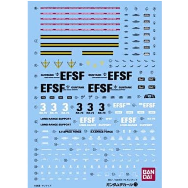 [PTM]ガンダムデカール No.73 1/100 MG RX-75 ガンタンク用 「機動戦士ガンダム」 バンダイ プラモデル