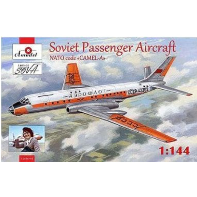 [PTM]1/144 ツポレフ Tu-104 キャメル双発旅客機 アエロフロート特別色 [AM1469-1] Amodel(エーモデル) プラモデル