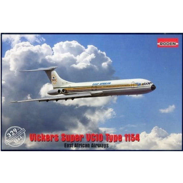 [PTM]1/144 英 ビッカーズ・スーパー VC10 旅客機 タイプ1154 東アフリカ航空 [014T329] RODEN(ローデン) プラモデル
