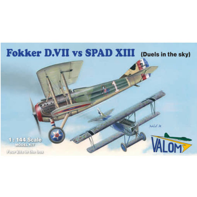 [PTM]1/144 フォッカーD.VII vs スパッド XIII 各2機セット [CV14419] VALOM(ヴァロム) プラモデル