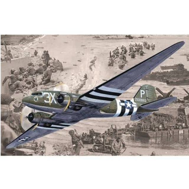 [PTM]1/144 米英 C-47/DC3 ダコタ 現存機 D-DAY 戦勝記念モデル・限定モデル [014T300] RODEN(ローデン) プラモデル