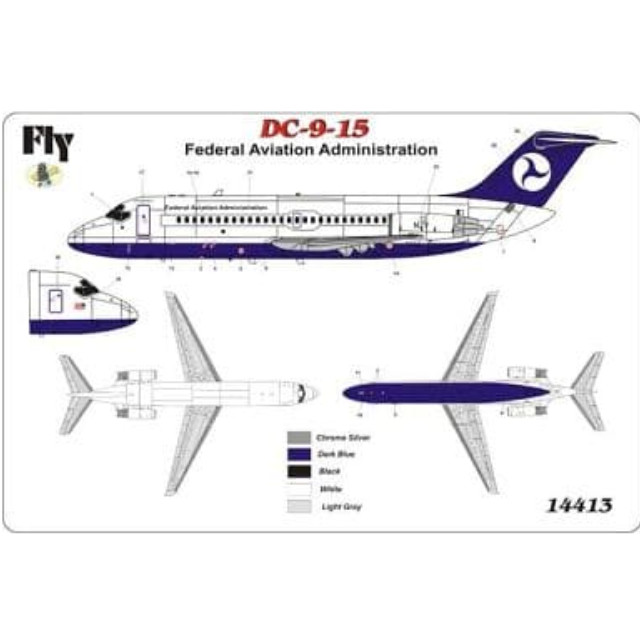 [PTM]1/144 DC-9-15 アメリカ連邦航空局 [FLX14413] Fly(フライ) プラモデル