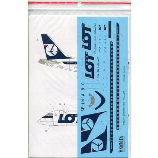 [PTM]1/144 LOTポーランド航空 エンブラエル195 旧塗装 レベル用 「MARTOLA」 デカール [TRM144D007] Toro Model(トロモデル) プラモデル
