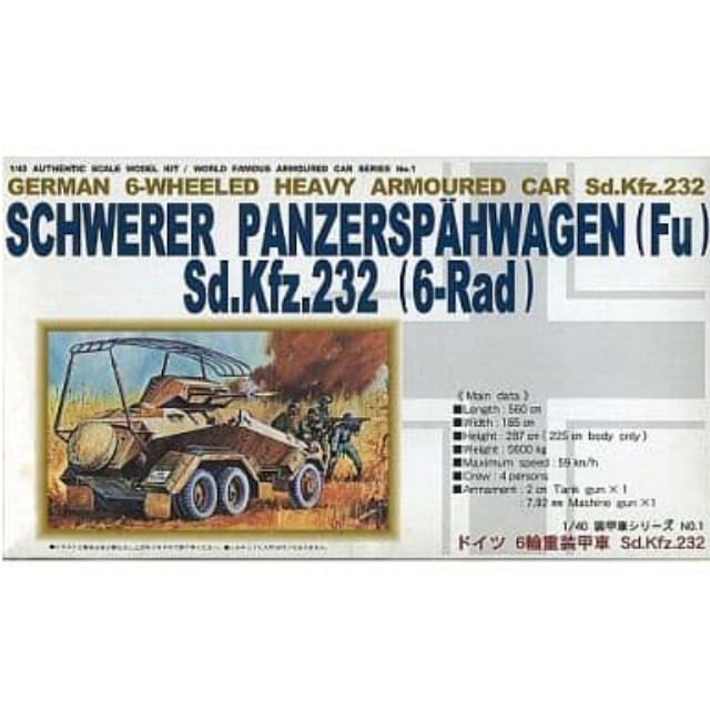 [PTM]1/40 ドイツ 6輪重装甲車 Sd.Kfz.232 「装甲車シリーズ No.1」 [AC-1] 童友社 プラモデル