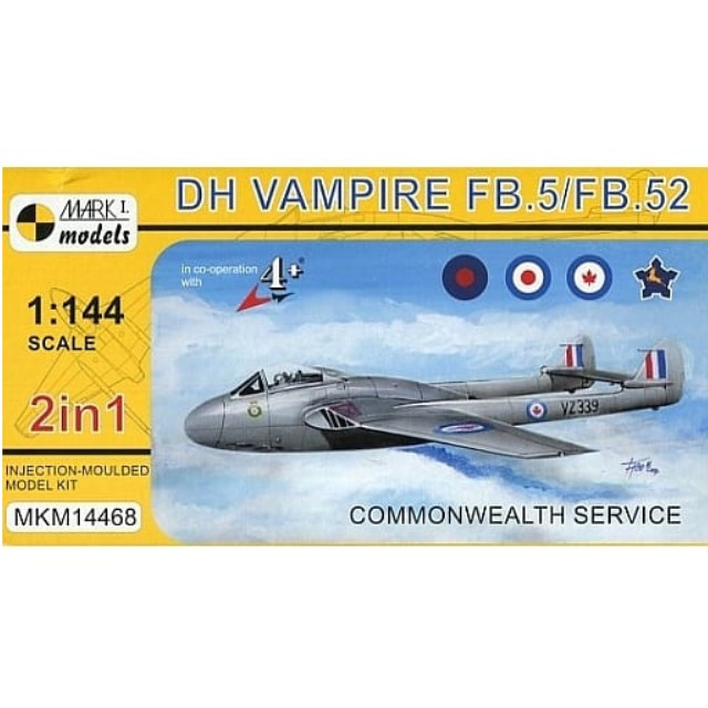 [PTM]1/144 D.H.バンパイアFB.5 イギリス連邦 2キット入 [MKM14468] Mark I(マーク1) プラモデル
