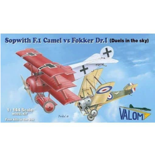 [PTM]1/144 ソッピース キャメル F.1 vs フォッカー Dr.1 各2キット入り [VAL14421] VALOM(ヴァロム) プラモデル