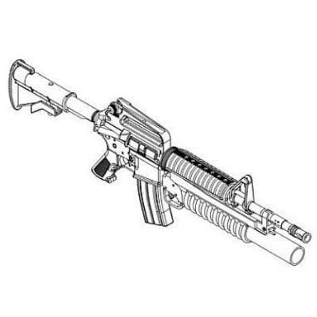 [PTM]1/3 M4A1/M203 「ワールドウェポンシリーズ」 [01909] トランペッター(TRUMPETER) プラモデル
