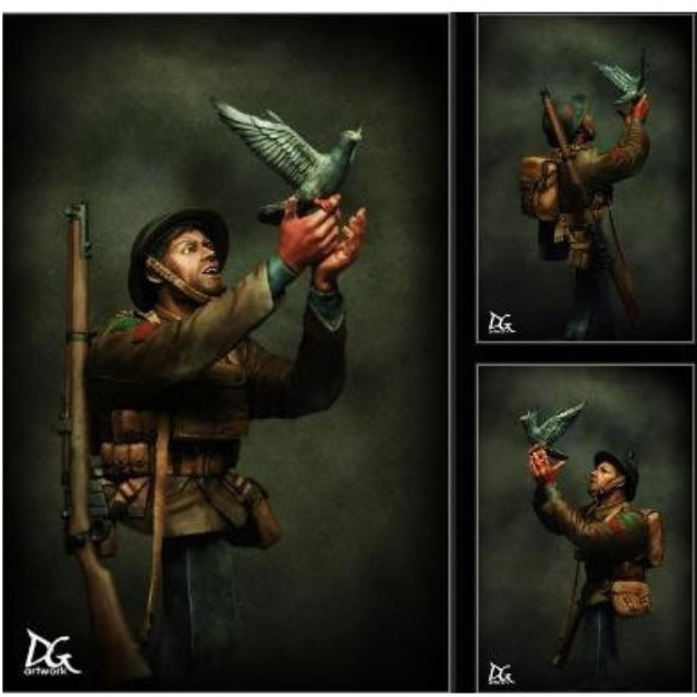 [FIG]1/9 WWI イギリス陸軍 伝書鳩 ウェリントン公爵連隊(バスト) レジンキャストキット [DG09B001] フィギュア DG Artwork(DGアートワーク)