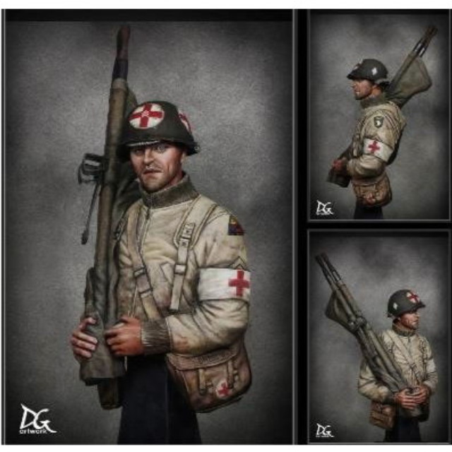 [FIG]1/9 アメリカ軍 衛生兵 バストーニュ 1944年(バスト) レジンキャストキット [DG09B002] フィギュア DG Artwork(DGアートワーク)