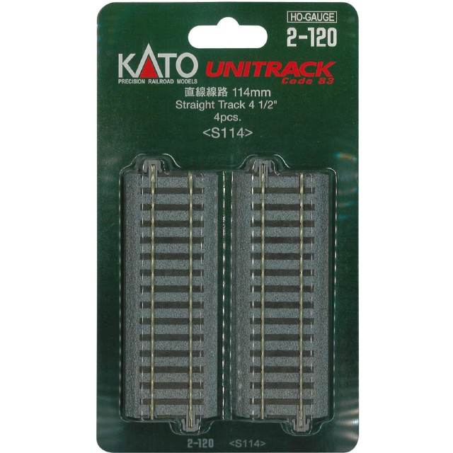 [RWM]2-120 UNITRACK(ユニトラック) 直線線路 114mm(4本入) HOゲージ 鉄道模型 KATO(カトー)
