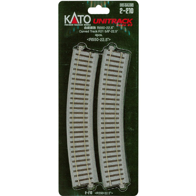 [RWM]2-210 UNITRACK(ユニトラック) 曲線線路 R550-22.5°(4本入) HOゲージ 鉄道模型 KATO(カトー)