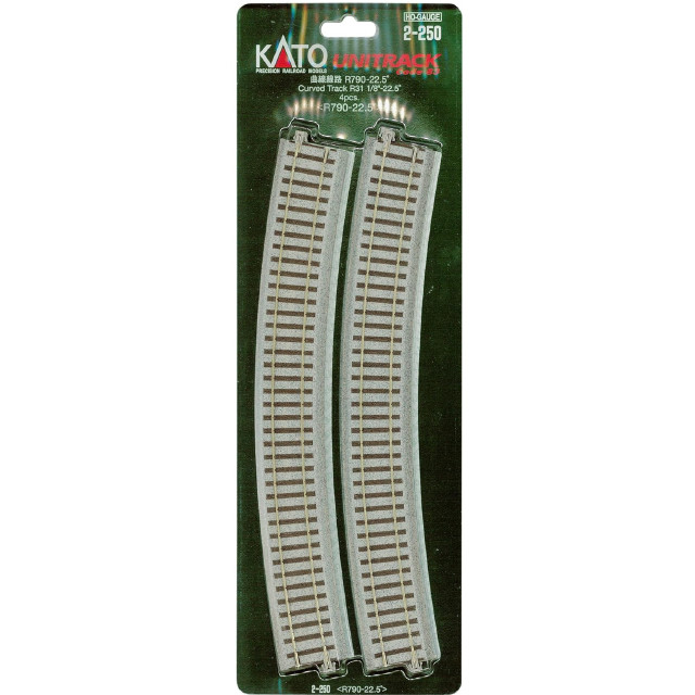 [RWM]2-250 UNITRACK(ユニトラック) 曲線線路 R790-22.5°(4本入) HOゲージ 鉄道模型 KATO(カトー)