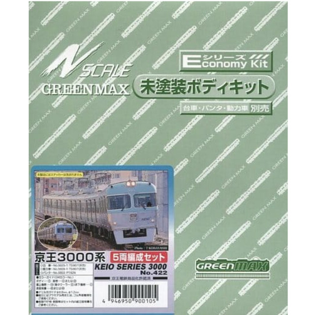 [RWM](再販)422 京王3000系 5両編成セット 未塗装組立てキット Nゲージ 鉄道模型 GREENMAX(グリーンマックス)