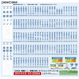 [RWM](再販)2254 東横イン(INN)オプションステッカー(4) Nゲージ 鉄道模型 GREENMAX(グリーンマックス)