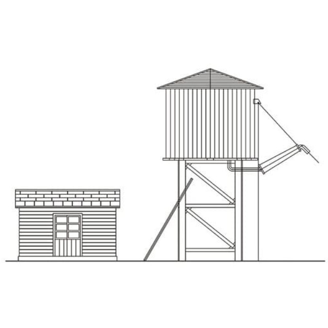 [RWM]給水塔+ポンプ小屋 本州タイプA 組立キット Nゲージ 鉄道模型 ワールド工芸