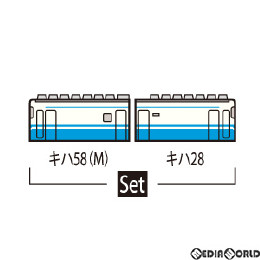 [RWM]98081 JR キハ58系急行ディーゼルカー(パノラミックウインドータイプ・JR四国色)セット(2両)(動力付き) Nゲージ 鉄道模型 TOMIX(トミックス)