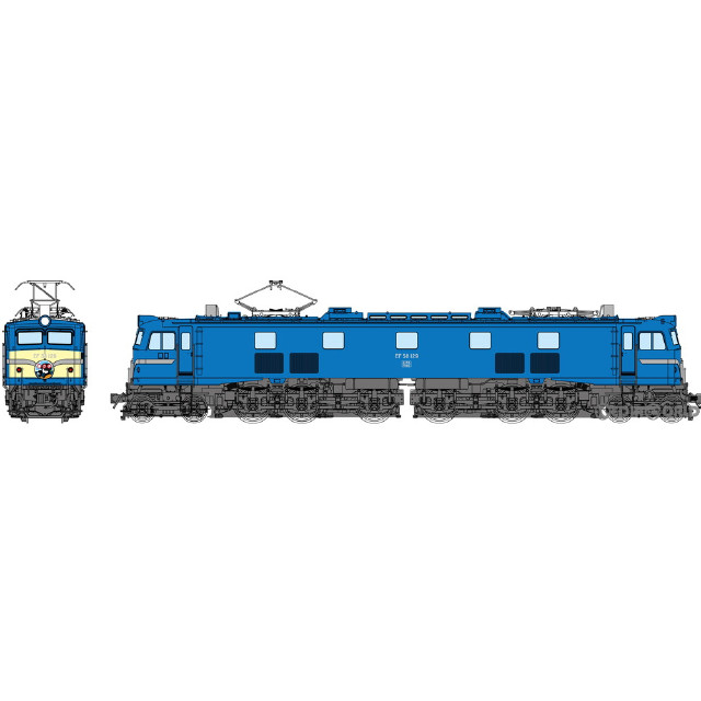 [RWM]TW-EF58-07 国鉄EF58129 ヨロイ窓 SG 黒Hゴム 前面警戒色(動力付き) HOゲージ 鉄道模型 TRAMWAY(トラムウェイ)