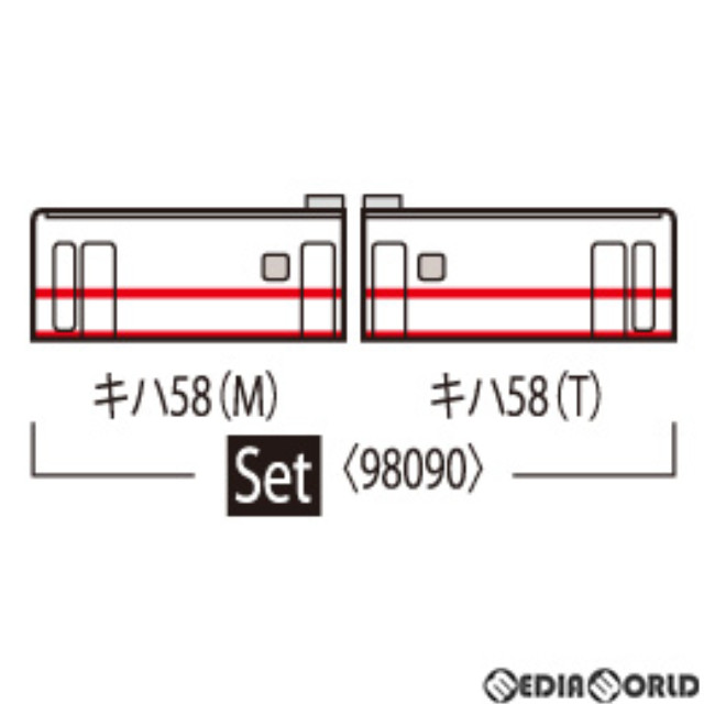 [RWM]98090 JR キハ58系ディーゼルカー(盛岡色)セット(2両)(動力付き) Nゲージ 鉄道模型 TOMIX(トミックス)